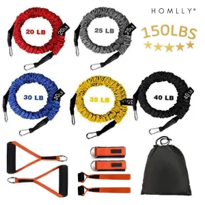 Homlly Fitness Resistance Band Home Kit (150LBS)