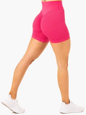Honeycomb Scrunch Seamless Shorts - Hot Pink