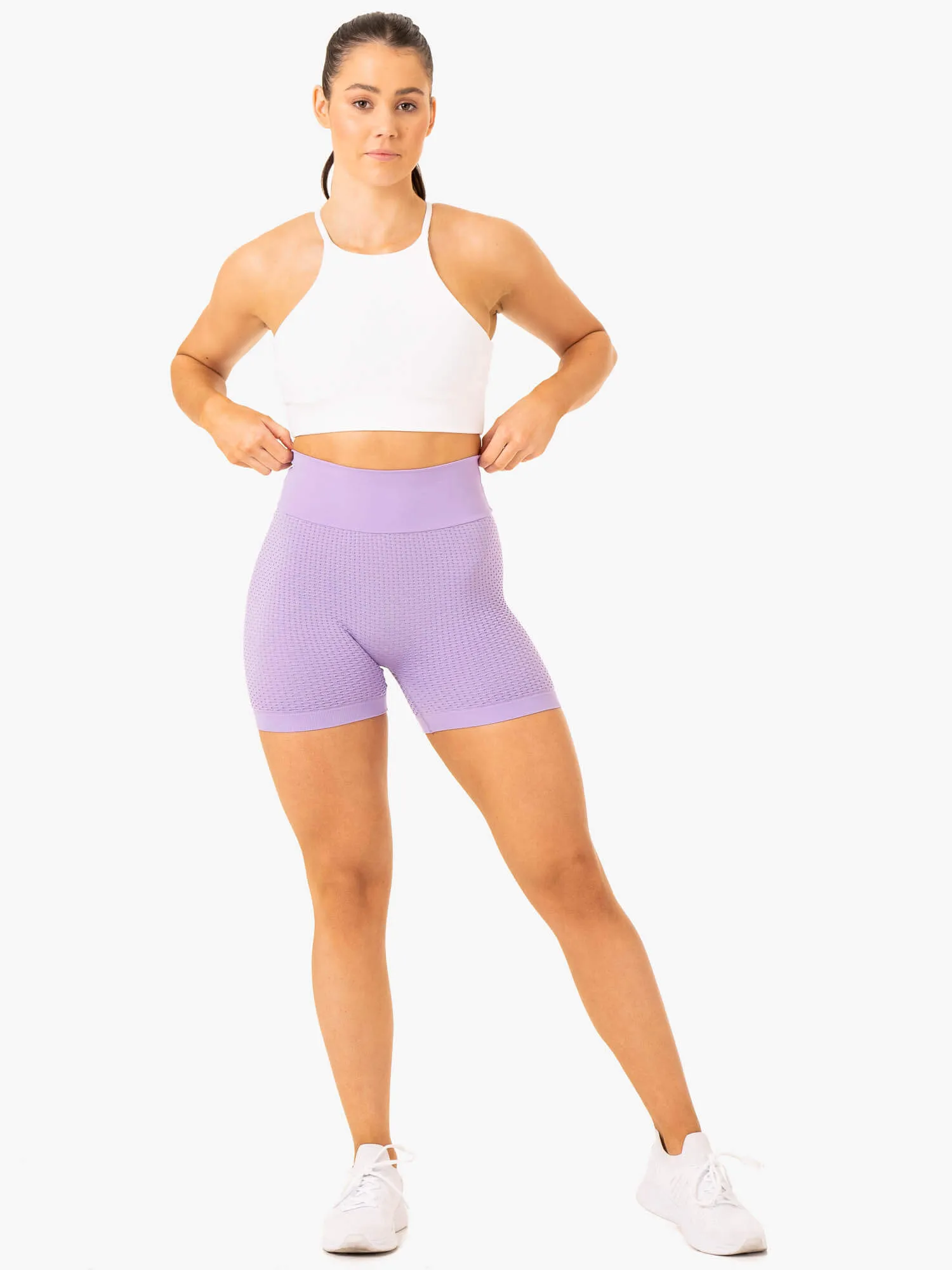 Honeycomb Scrunch Seamless Shorts - Lavender