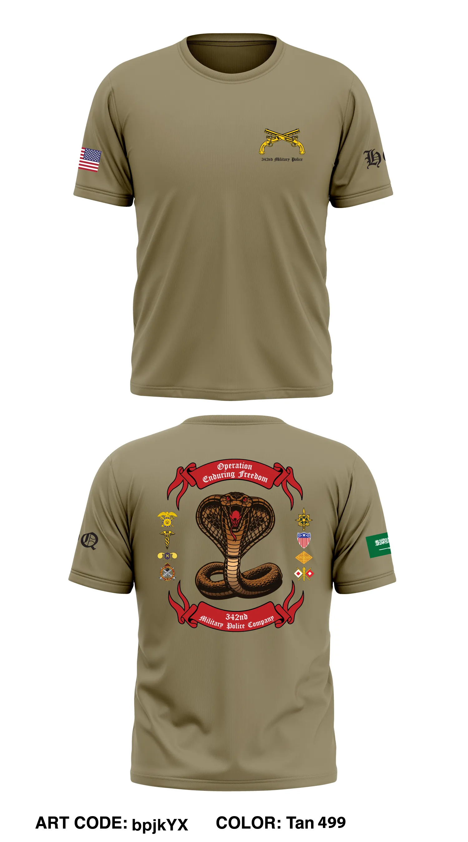 HQ PLT 342nd Military Police Company Store 1 Core Men's SS Performance Tee - bpjkYX