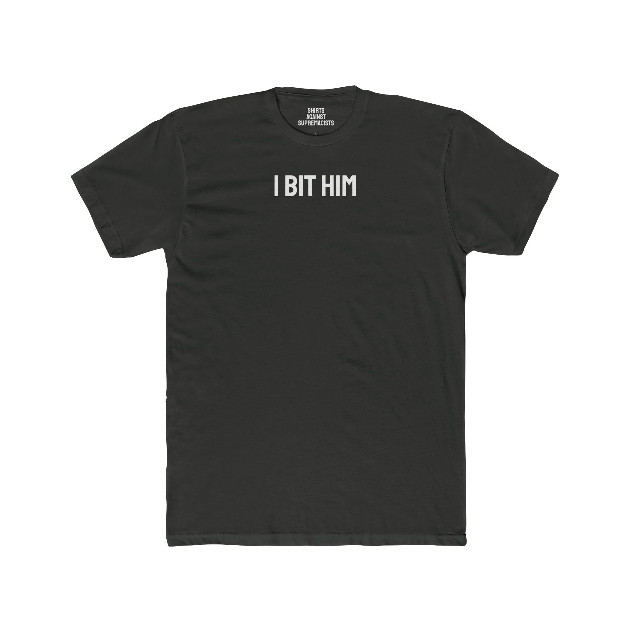I Bit Him - Couple's Unisex Cotton Crew Tee