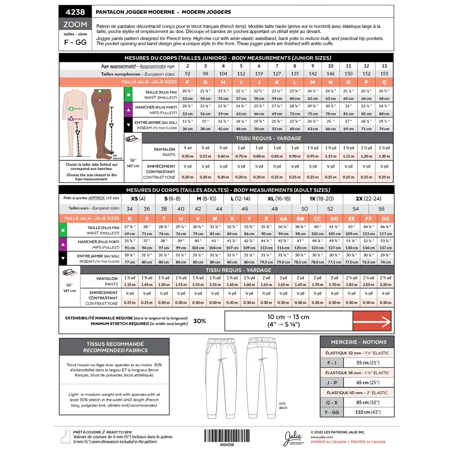 Jalie Pattern 4238 Zoom Jogger