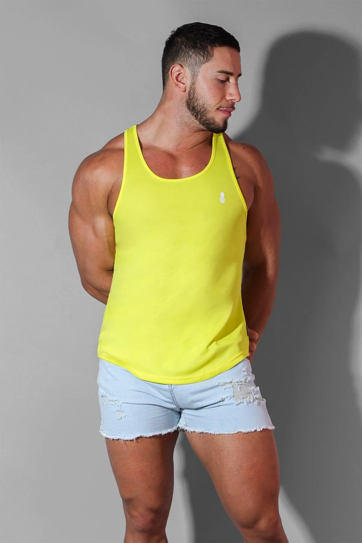 JJ Cool-Dry Gym Stringer - Lemon Yellow
