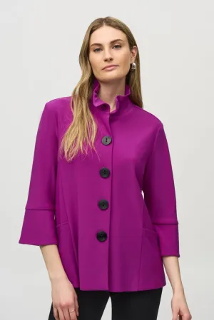Joseph Ribkoff Shirred Collar 3/4 Sleeves Trapeze Jacket 244196