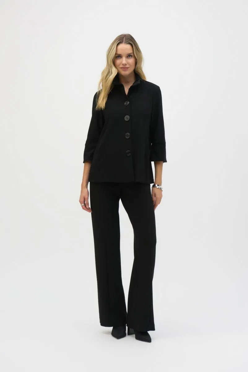 Joseph Ribkoff Shirred Collar 3/4 Sleeves Trapeze Jacket 244196