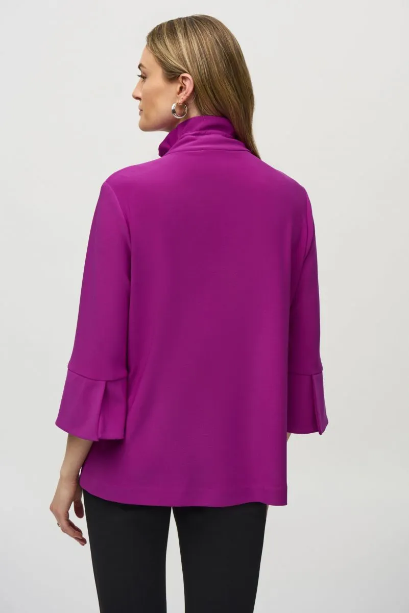 Joseph Ribkoff Shirred Collar 3/4 Sleeves Trapeze Jacket 244196