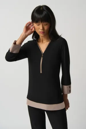 Joseph Ribkoff Zipped Neckline Top Style 233144