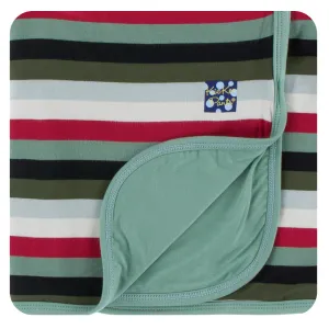 KicKee Pants Christmas Multi Stripe Stroller Blanket