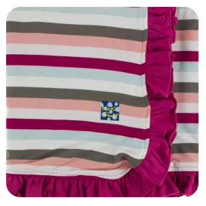 KicKee Pants Geology Stripe Ruffle Stroller Blanket