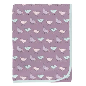 Kickee Pants Swaddling Blanket- Lavender Chickens