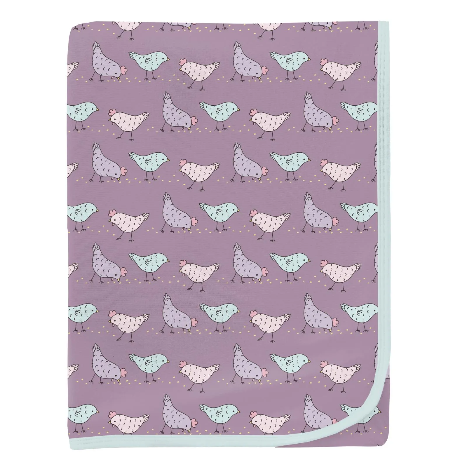 Kickee Pants Swaddling Blanket- Lavender Chickens