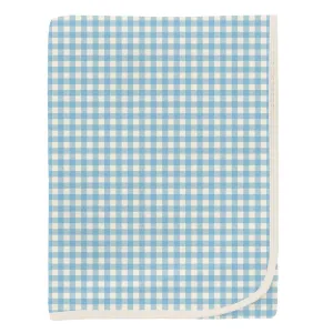 Kickee Pants Swaddling Blanket- Seaside Blue Gingham