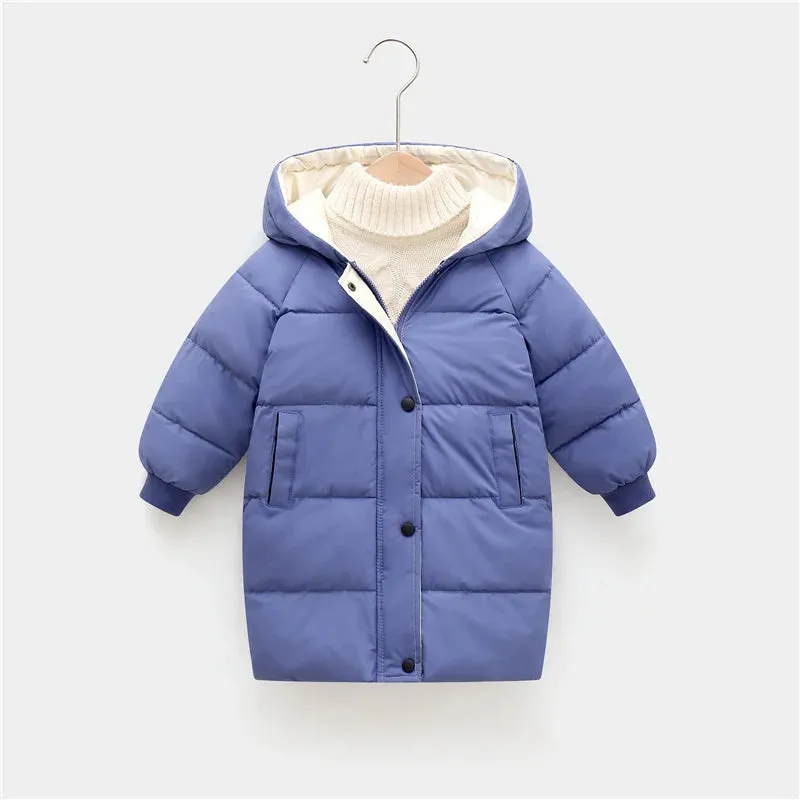 Kids Down Long Outerwear Winter Autumn Teen Cotton Clothes