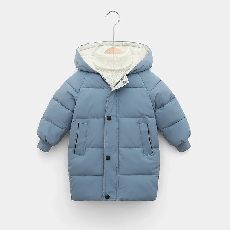 Kids Down Long Outerwear Winter Autumn Teen Cotton Clothes