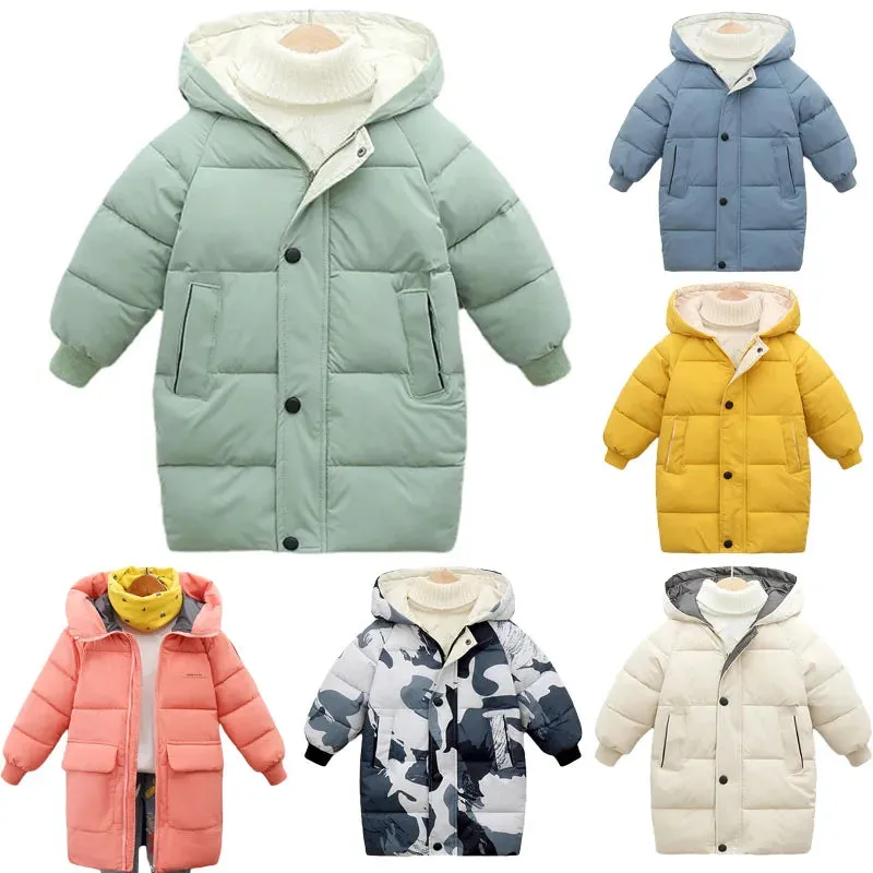 Kids Down Long Outerwear Winter Autumn Teen Cotton Clothes