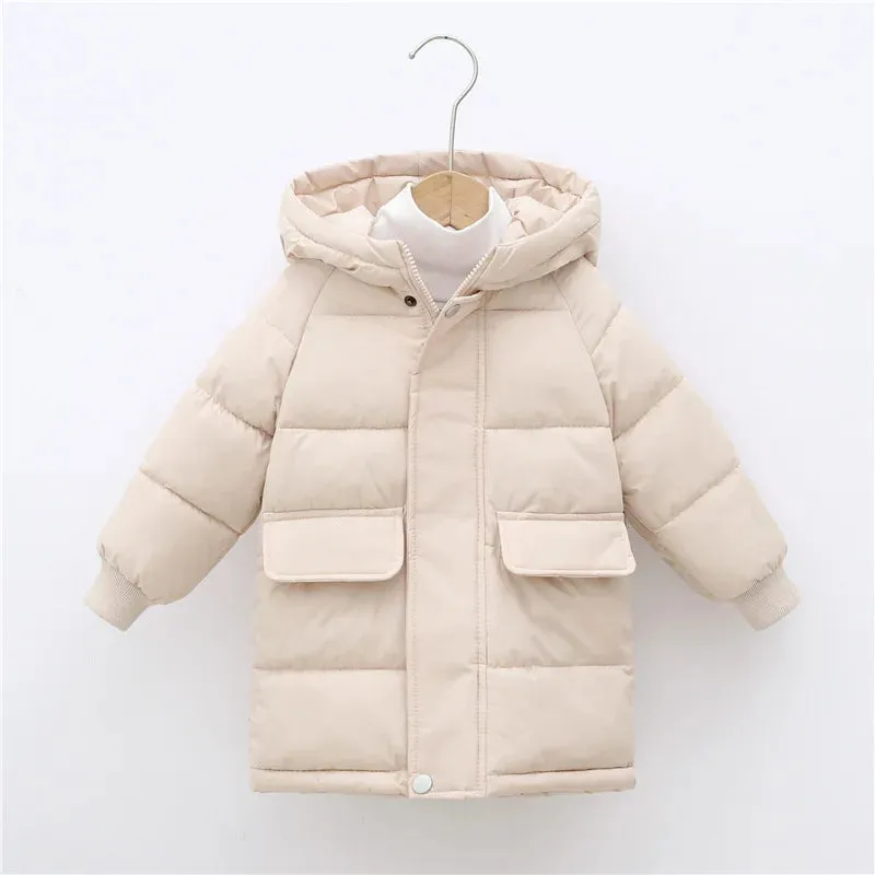 Kids Down Long Outerwear Winter Autumn Teen Cotton Clothes