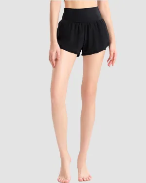 Knit Waistband Athletic Shorts High Waist