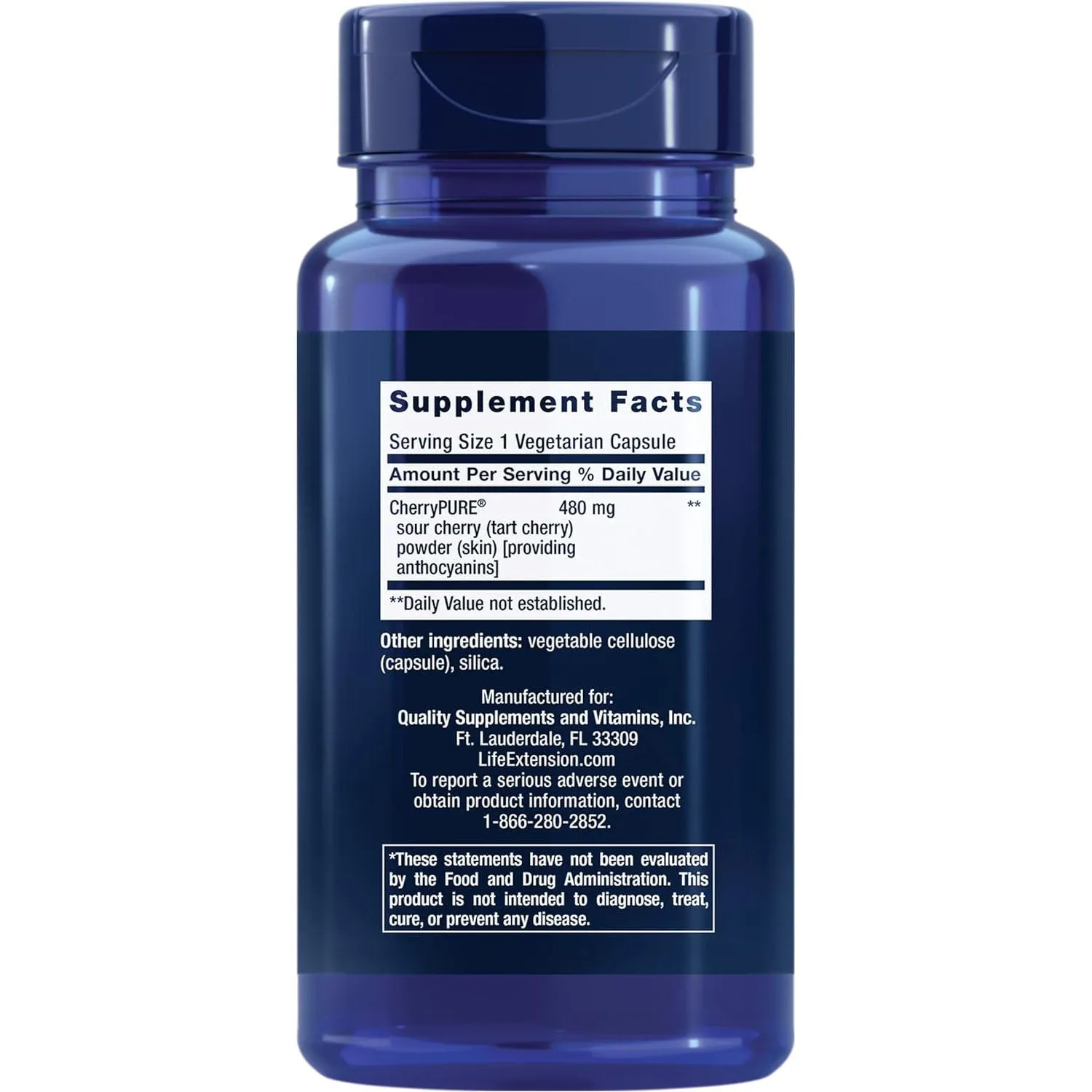 Life Extension Tart Cherry with CherryPURE – 60 Veg Capsules