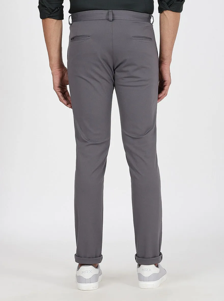 Light Grey Solid Venice Fit Casual Trouser | JadeBlue