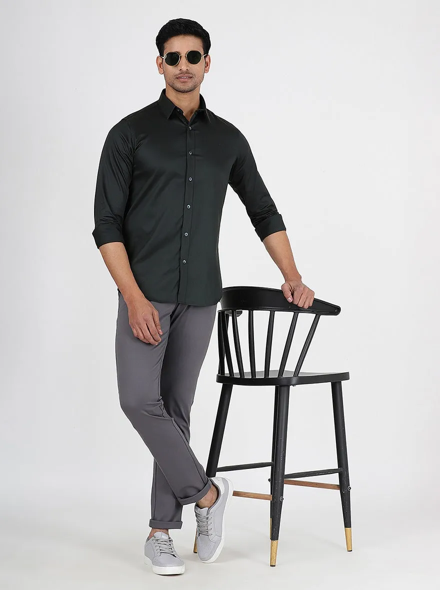 Light Grey Solid Venice Fit Casual Trouser | JadeBlue