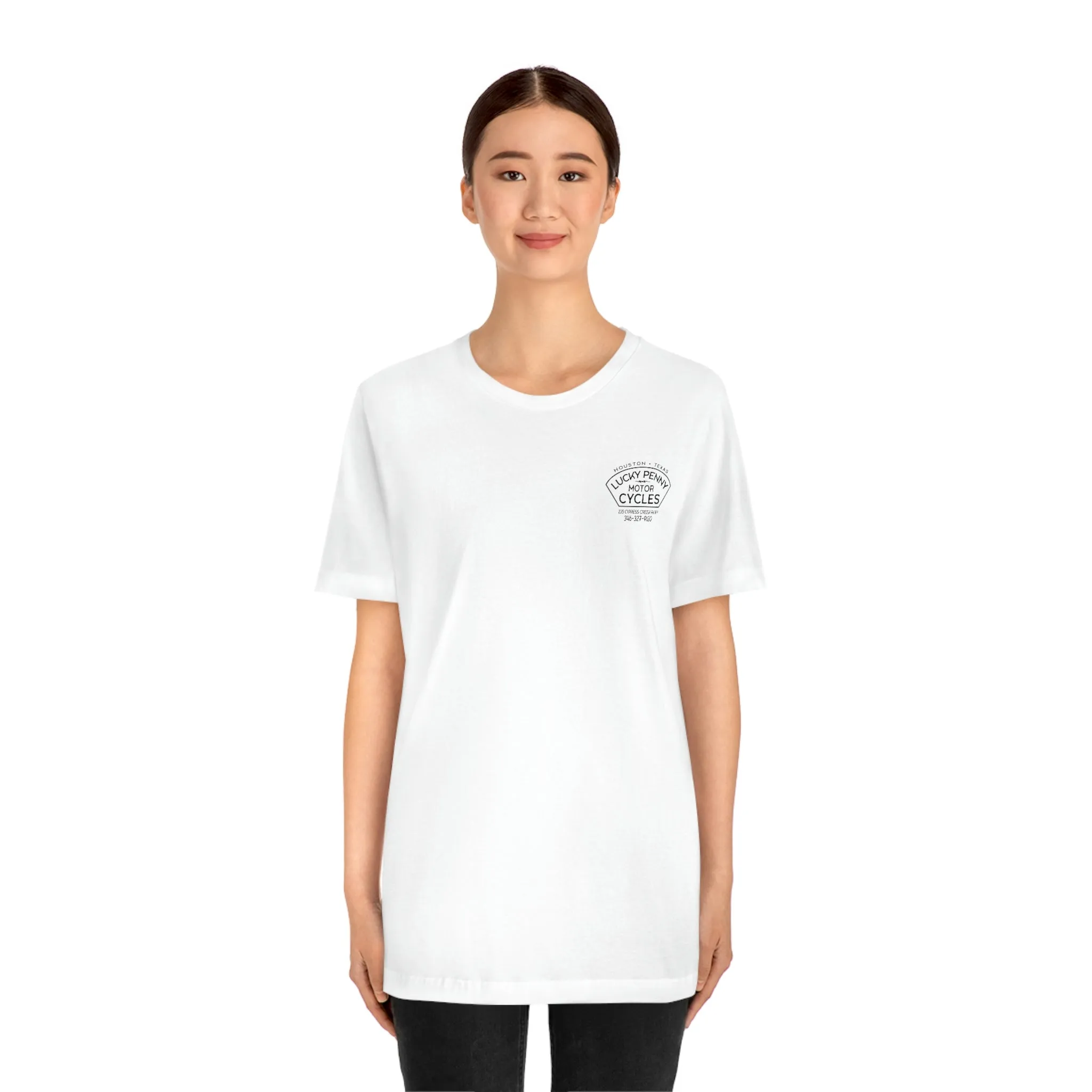 Lucky Penny Cycles Houston Script T-Shirt