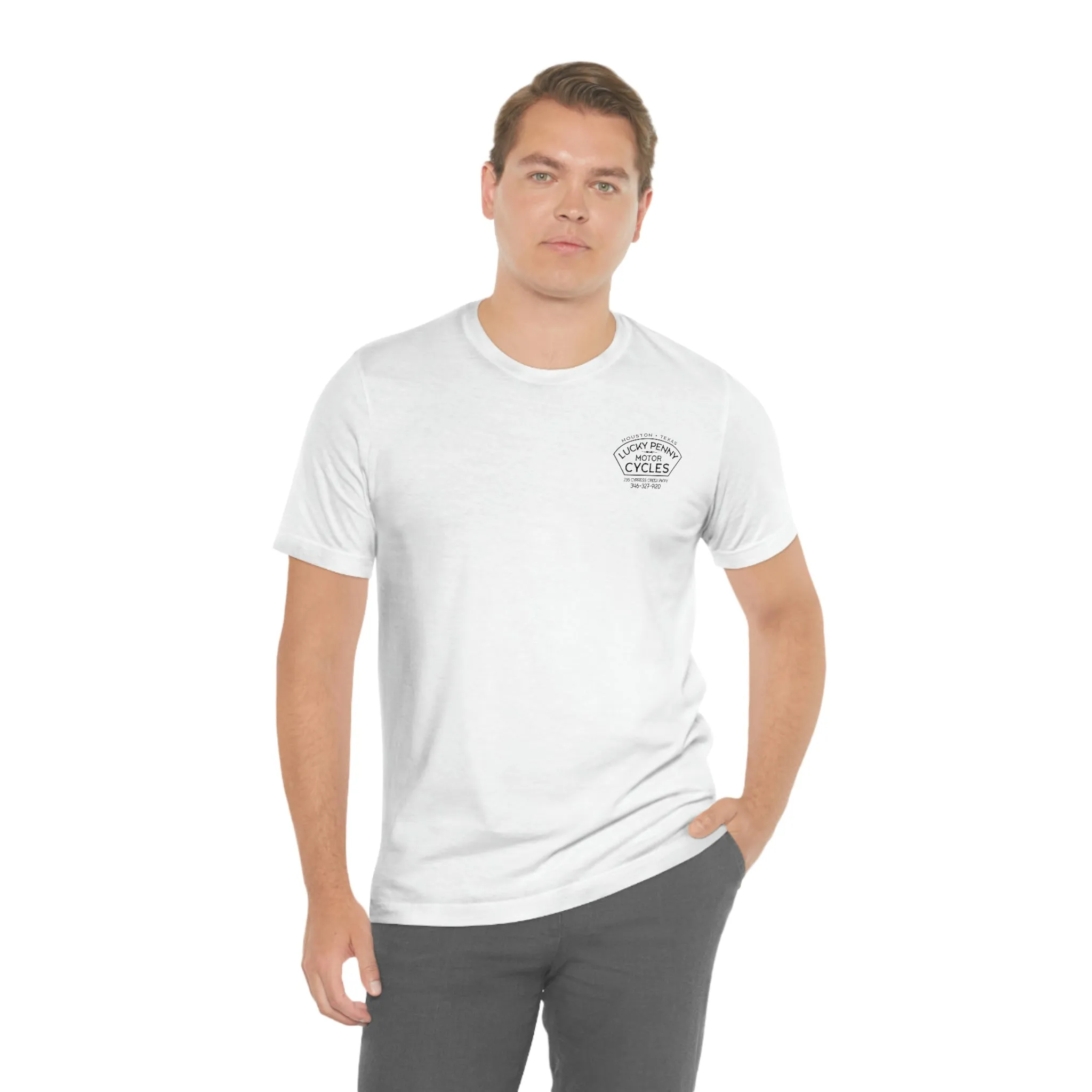 Lucky Penny Cycles Houston Script T-Shirt