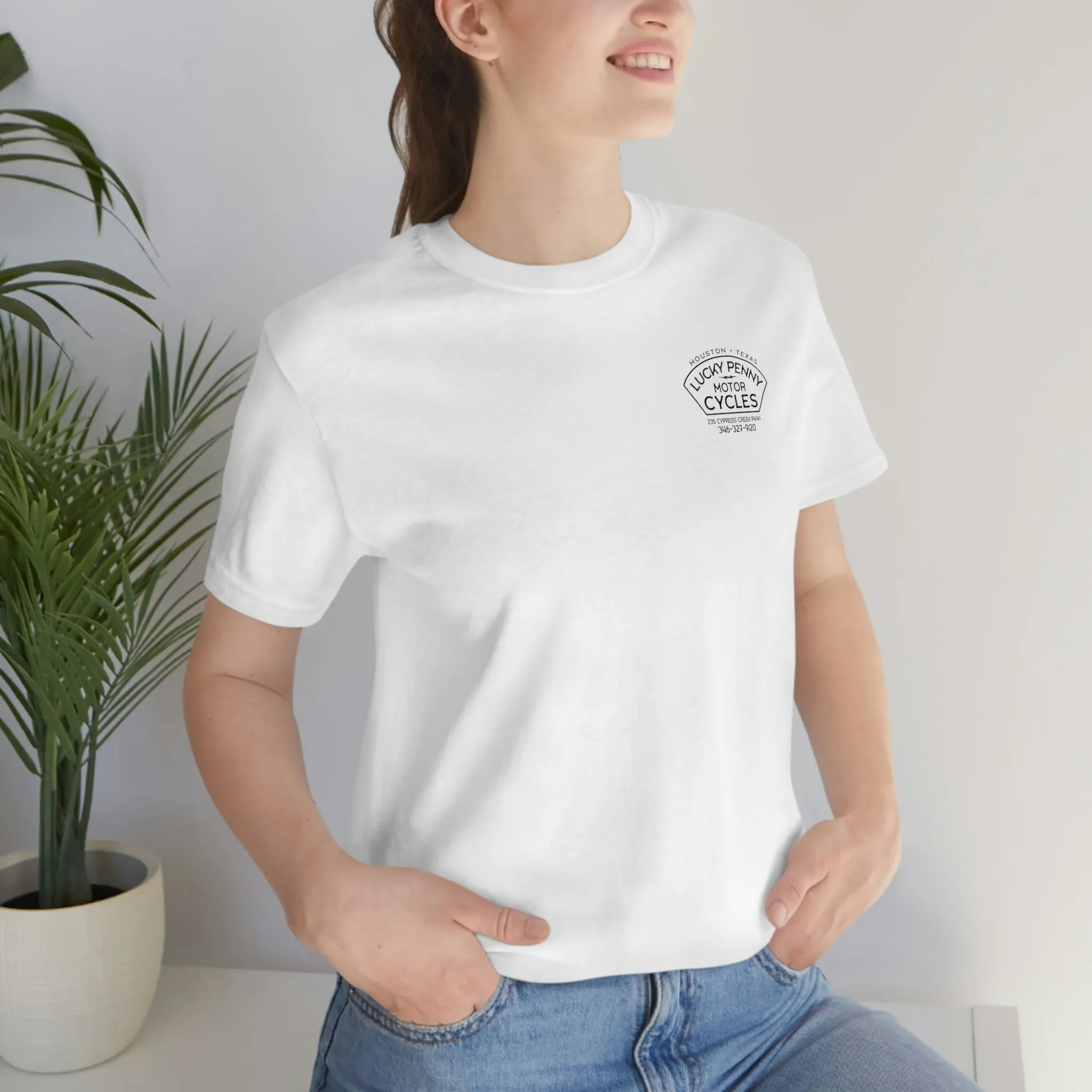 Lucky Penny Cycles Houston Script T-Shirt