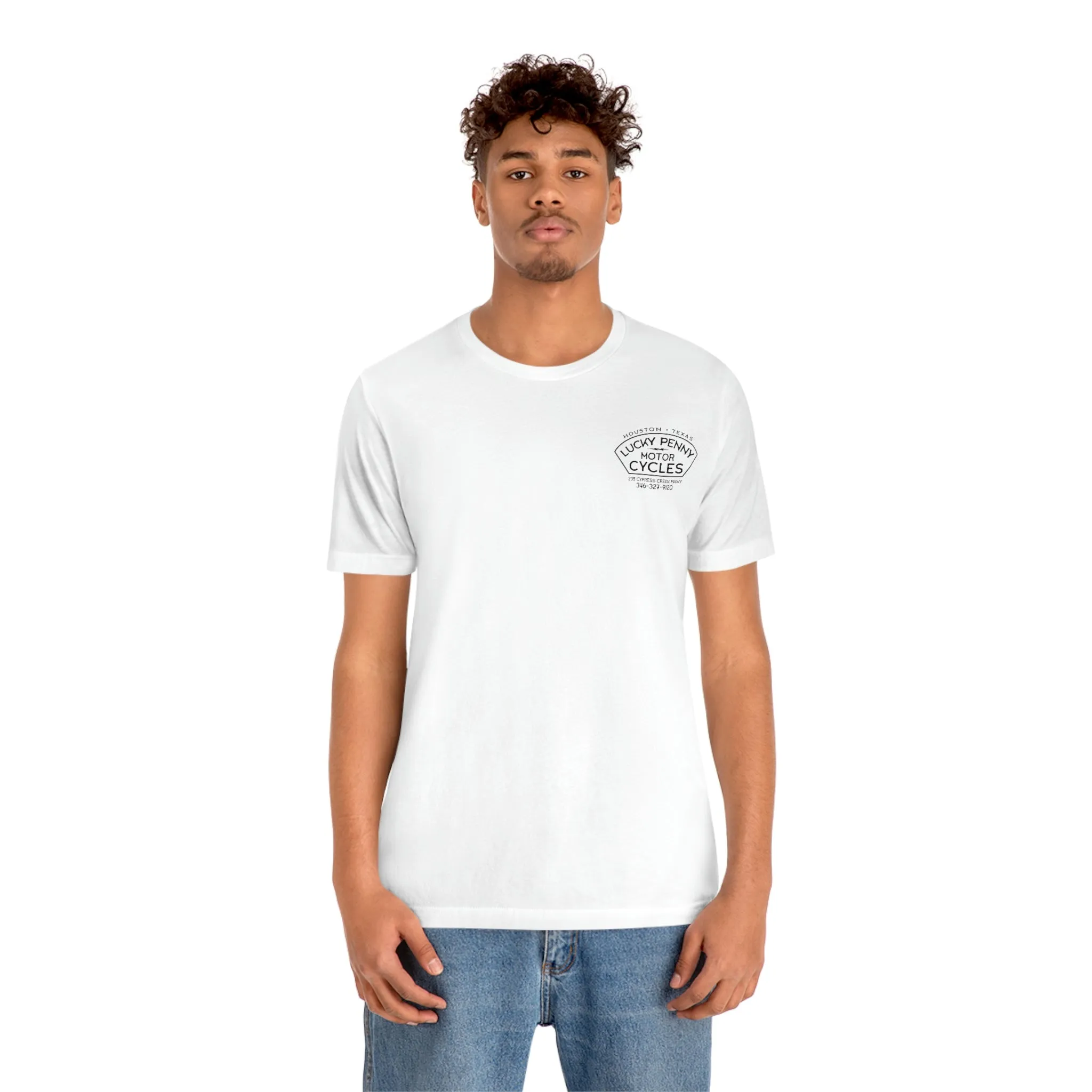 Lucky Penny Cycles Houston Script T-Shirt