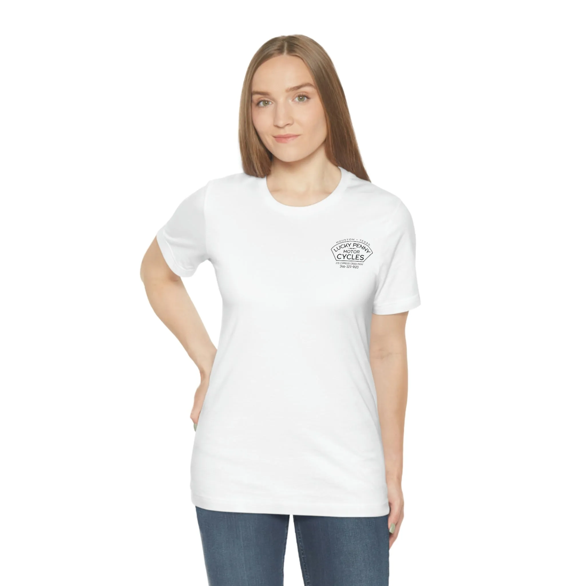 Lucky Penny Cycles Houston Script T-Shirt