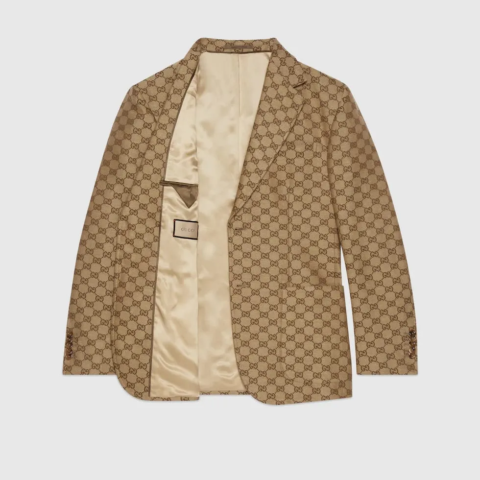 Luxury GG Linen Blend Canvas Formal Blazer