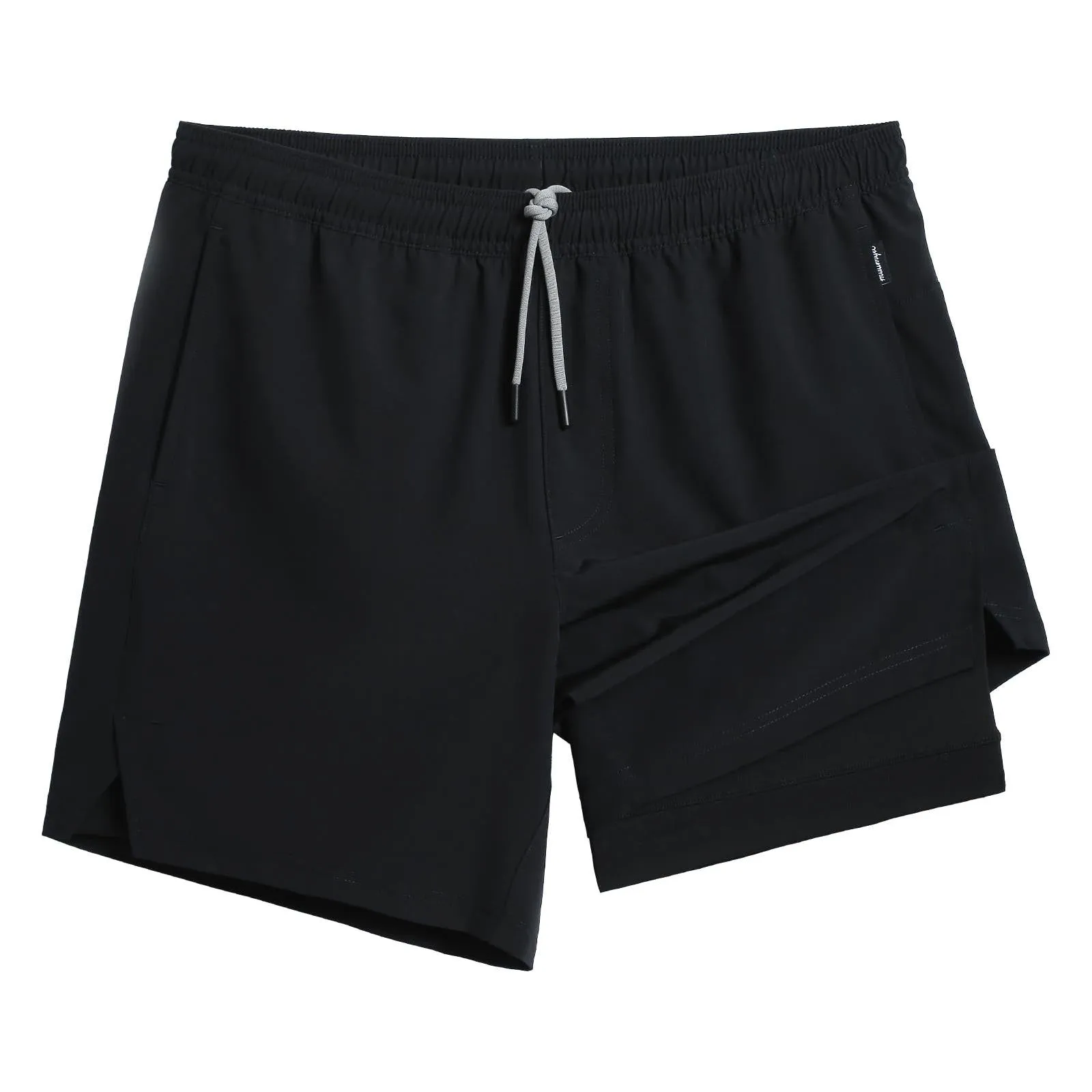 maamgic Gym Shorts for Men 7 inch Inseam with Liner Stretch 2 in 1 Workout Shorts Men Quick Dry Athletic Running Shorts Black-Black