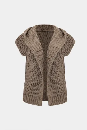 Maribell  | Knit Hooded Short Sleeve Cardigan