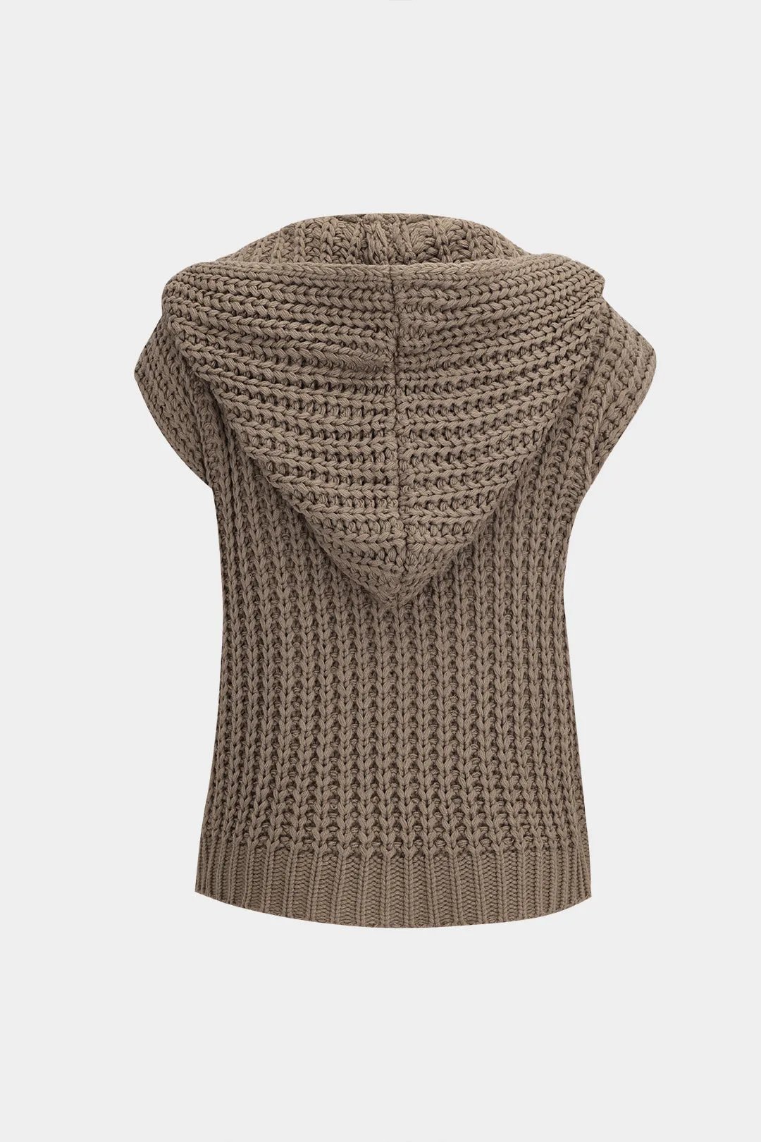 Maribell  | Knit Hooded Short Sleeve Cardigan