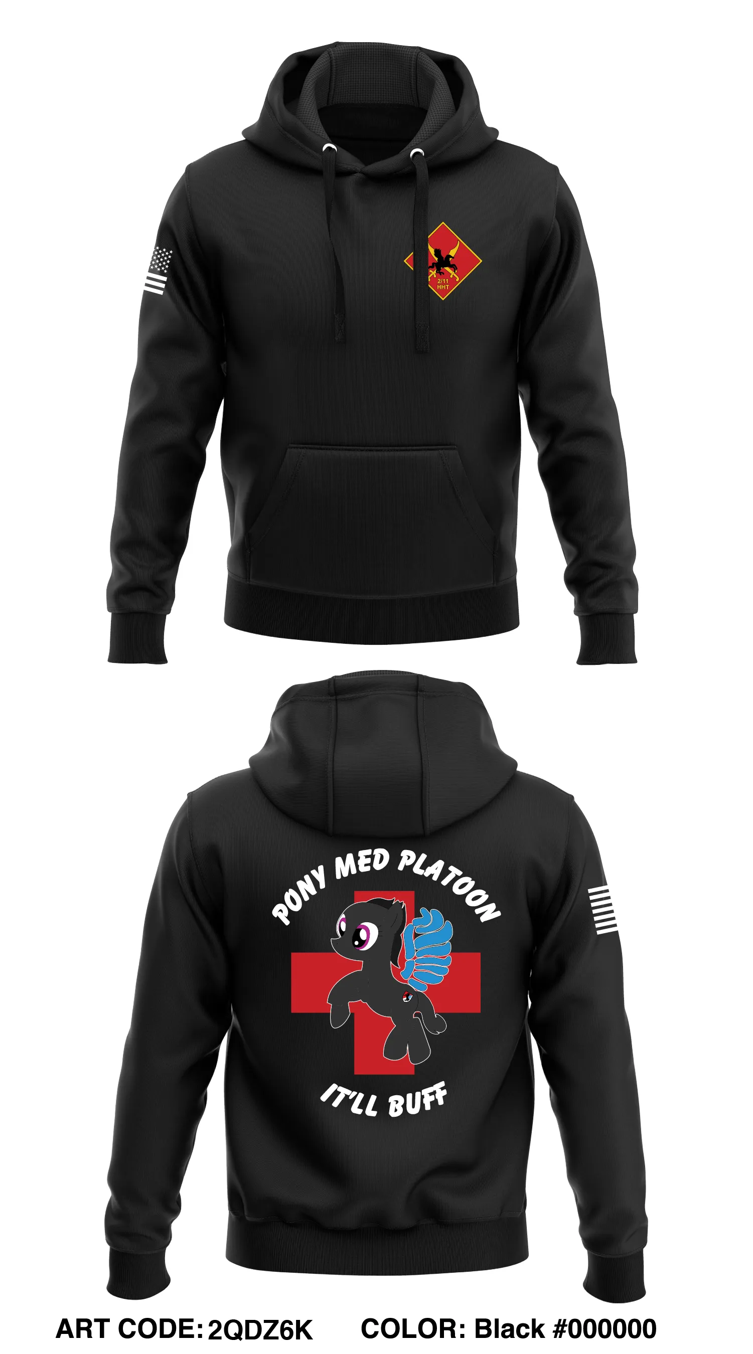 Med Plt, HHT, 2/11 ACR  Core Men's Hooded Performance Sweatshirt - 2QDZ6K