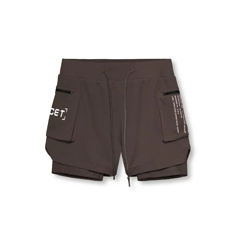 Men Athletic Shorts Double-Layer