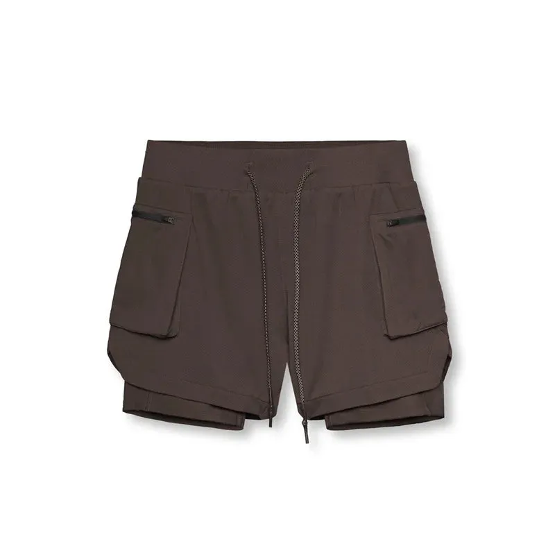 Men Athletic Shorts Double-Layer