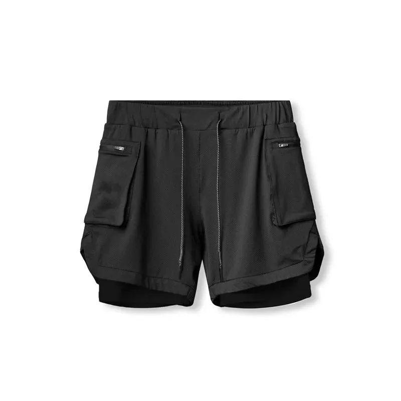 Men Athletic Shorts Double-Layer
