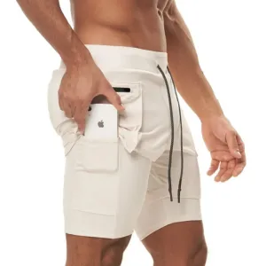 Men Athletic Shorts Double-Layer