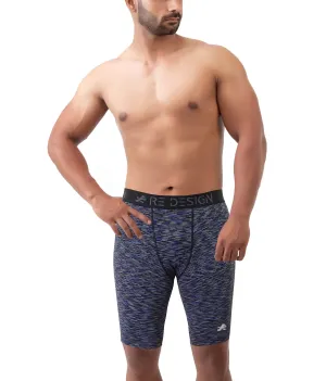Men Cotton Compression Shorts and Half Tights (Comet Blue)