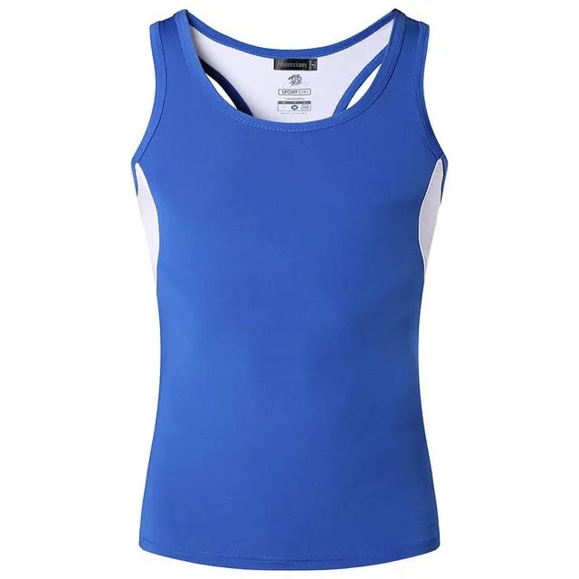 Men Quick Dry Slim Fit Sleeveless Shirt Tops&Tees