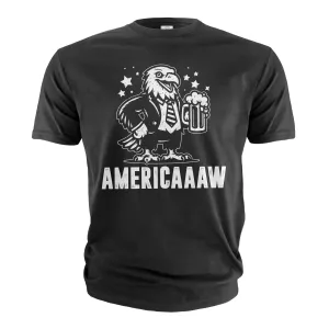 Men's 4th of July USA Americaw T-shirt US patriotic Tee Eagle Caw funny fourth party tee shirt