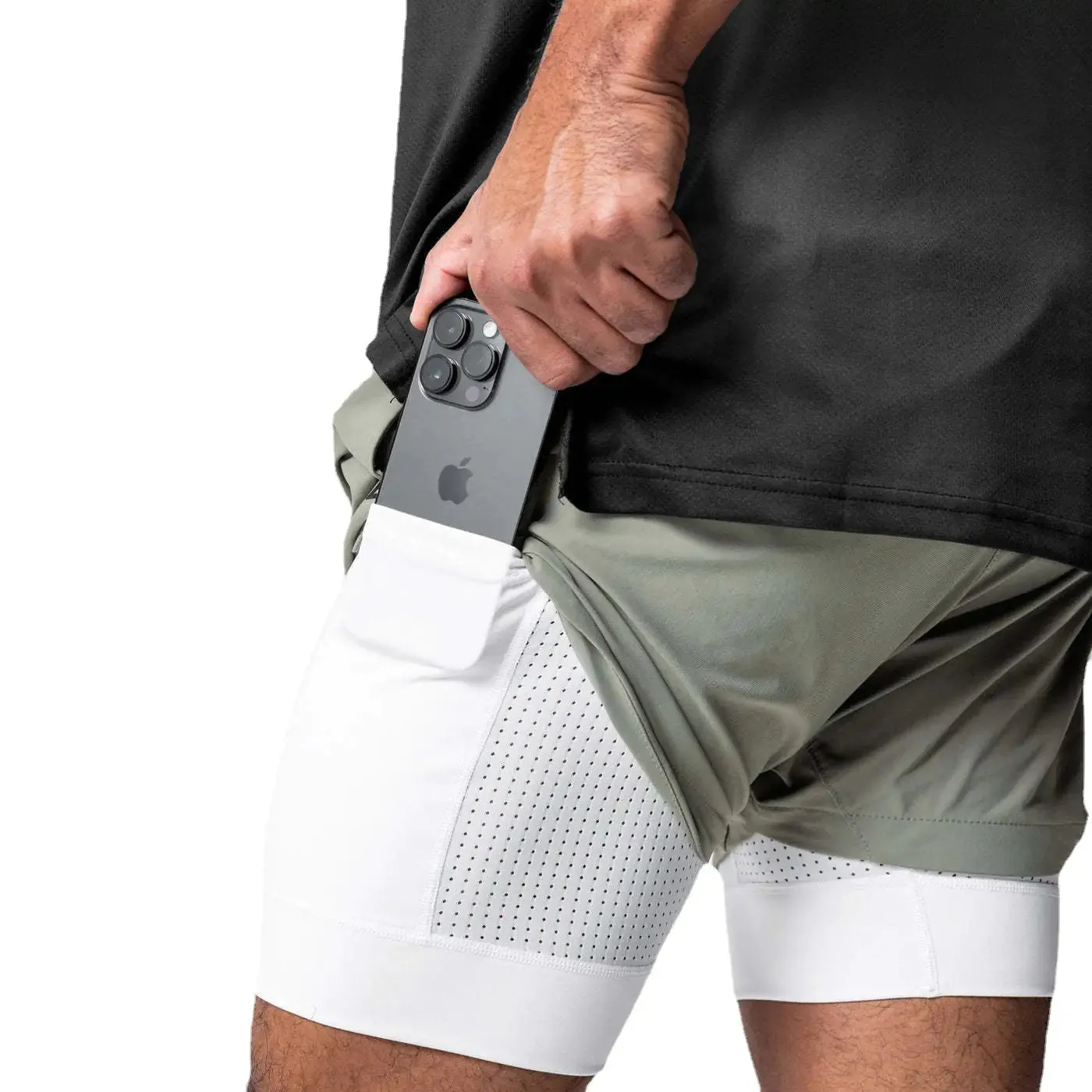 Men's Athletic Running Shorts with Hidden Phone Pocket