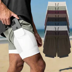 Men's Athletic Running Shorts with Hidden Phone Pocket
