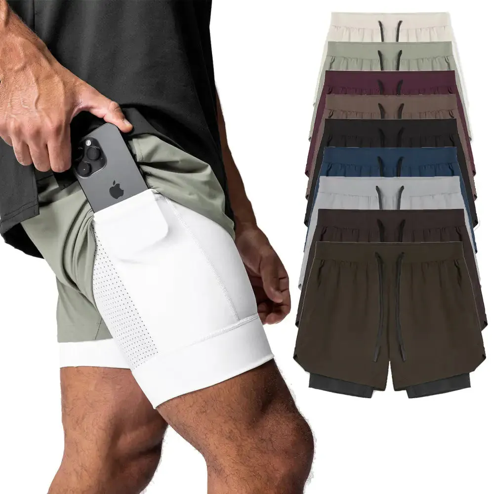 Men's Athletic Running Shorts with Hidden Phone Pocket