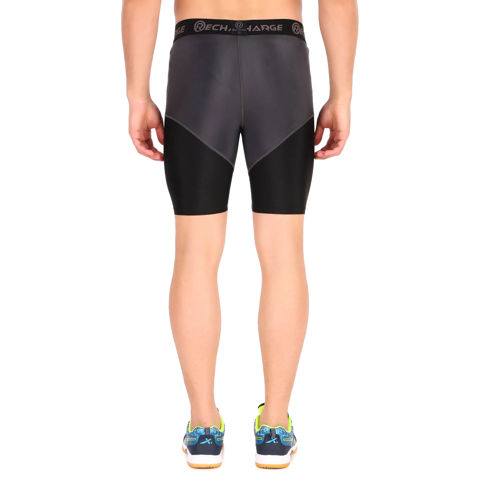 Men's DC Polyester Compression Shorts (Black/Grey)