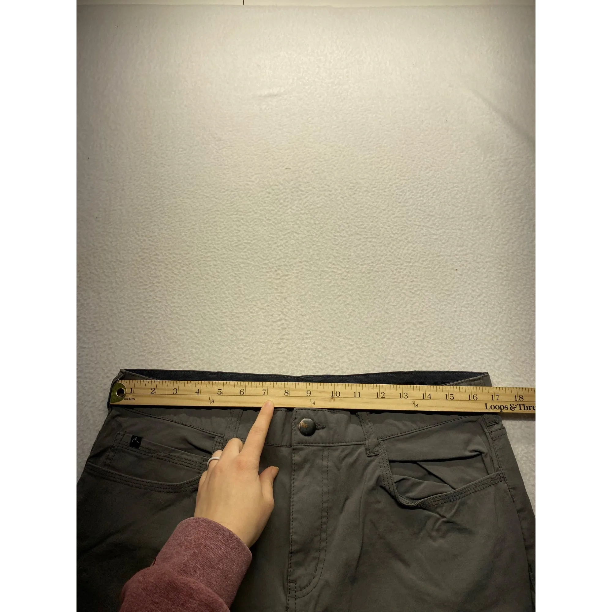 Mens Denali Gray Pants 34x30 Lightweight Stretch Casual Wear #7364
