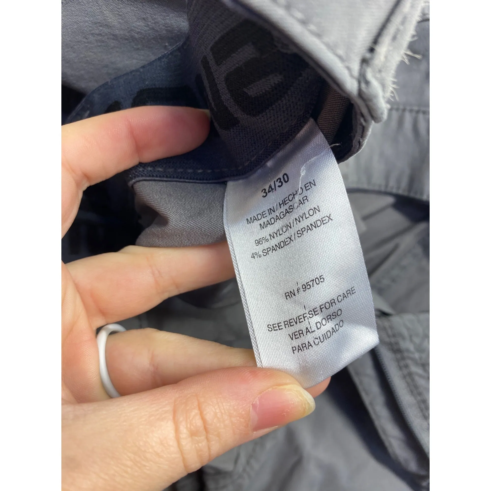 Mens Denali Gray Pants 34x30 Lightweight Stretch Casual Wear #7364