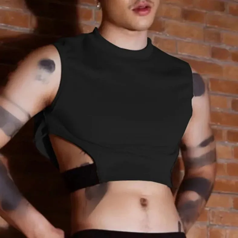 Men's Designer Hollow Out Crop Tops
