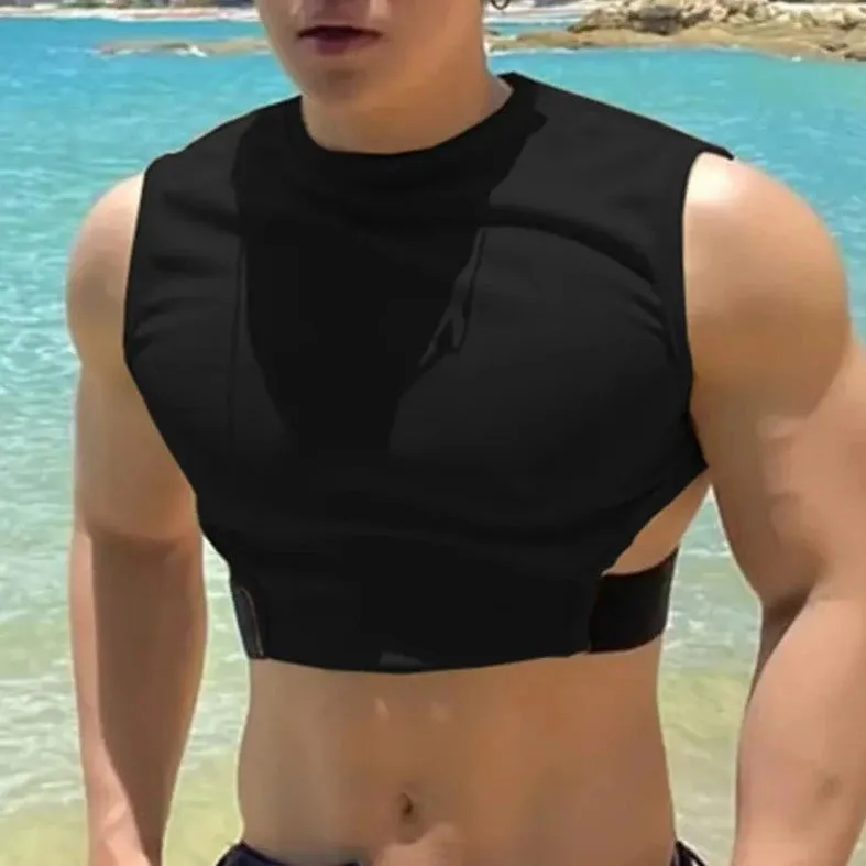 Men's Designer Hollow Out Crop Tops