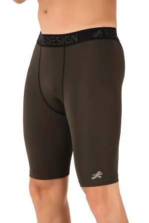Men's Nylon Compression Shorts and Half Tights (Military Green)